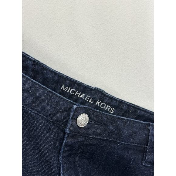 Michael Kors Women's Logo Jeans Size 14 Mid Rise Dark Wash - Picture 5 of 7